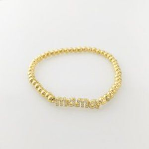 18K Gold Stainless Steel MaMa Stretch Bracelet NWT